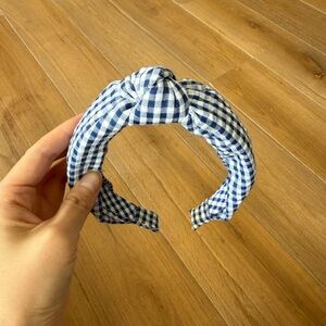 Blue Gingham Headband